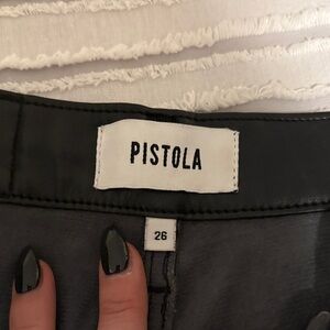 Pistola Charcoal Faux Leather Pants